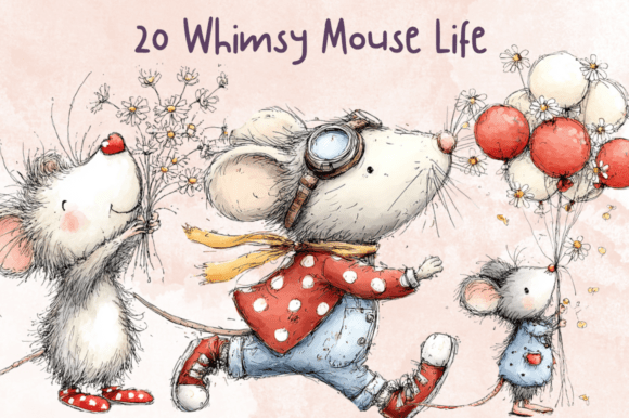 Download Storybook Whimsy Mouse Clipart Set - Mouse Collection