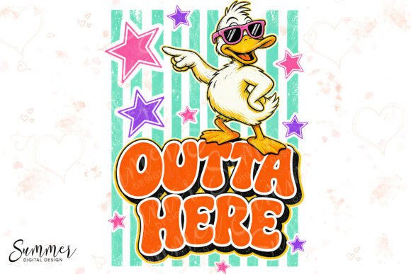 Download Duck Outta Here Retro Funny Animal Pun S - Funny animal Collection