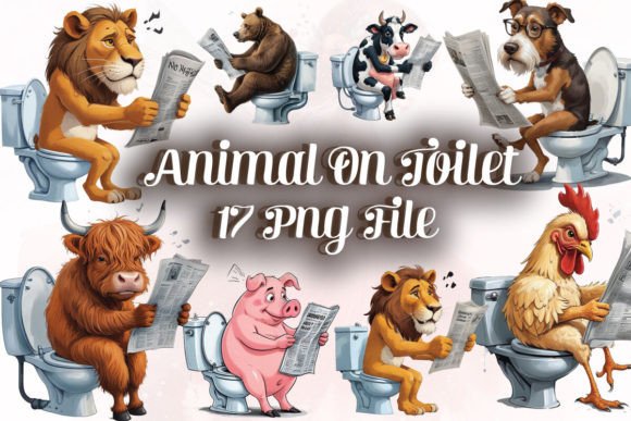Download Funny Animal on Toilet PNG - Premium Resources